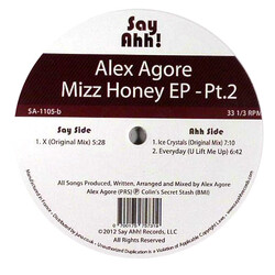 Alex Agore Mizz Honey EP - Pt. 2 USED VINYL 12INCH 33 S RPM