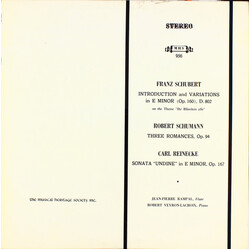 Franz Schubert / Robert Schumann / Carl Reinecke / Jean-Pierre Rampal / Robert Veyron-Lacroix Music For Flute And Piano Vinyl LP USED