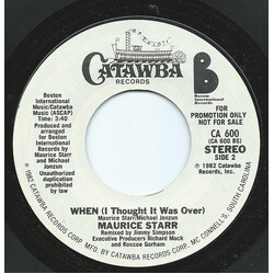 Maurice Starr When (I Thought It Was Over) USED VINYL 7INCH 45 RPM SINGLE PROMO
