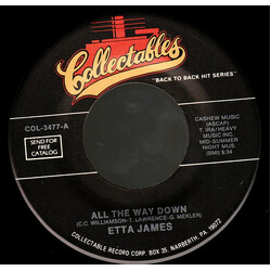Etta James All The Way Down / Out On The Street Again USED VINYL 7INCH 45 RPM