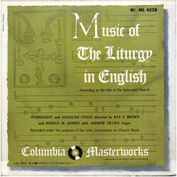 Ray F. Brown / Harold W. Gilbert / Andrew Tietjen Music Of The Liturgy In English According To The Use Of The Episcopal Church Vinyl LP USED