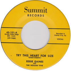 Eddie Gaines And The Rockin' Five Try This Heart For Size / Be-Bop Battlin' Ball Vinyl 7" USED