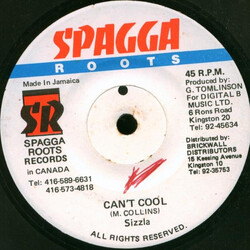 Sizzla Can't Cool USED VINYL 7INCH 45 RPM