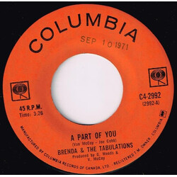 Brenda & The Tabulations A Part Of You / When There's A Will (There's A Way) USED VINYL 7INCH SINGLE 45 RPM