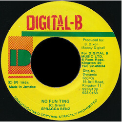 Spragga Benz No Fun Ting USED VINYL 7INCH 45 RPM