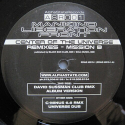 Mankind Liberation Front Center Of The Universe: Remixes - Mission B Vinyl 12" USED