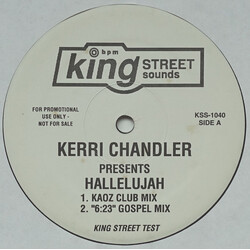 Kerri Chandler Hallelujah USED VINYL 12INCH 33 S RPM TEST PRESSING