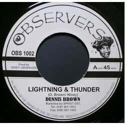 Dennis Brown / Niney The Observer Lightning & Thunder / Blood & Fire USED VINYL 7INCH 45 RPM