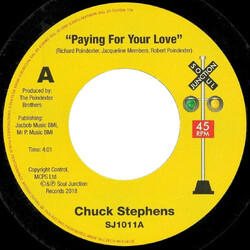 Chuck Stephens Paying For Your Love / Let's Get Nasty USED VINYL 7INCH 45 RPM REISSUE STEREO