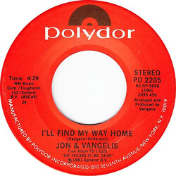 Jon & Vangelis I'll Find My Way Home / I Hear You Now USED VINYL 7INCH STEREO