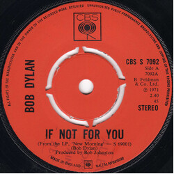 Bob Dylan If Not For You USED VINYL 7INCH 45 RPM