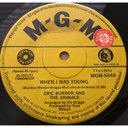 Eric Burdon & The Animals When I Was Young USED VINYL 7INCH 45 RPM SINGLE