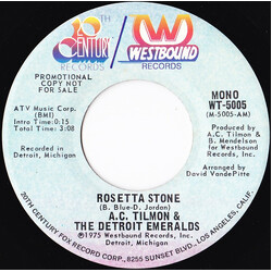 Abrim Tilmon / Detroit Emeralds Rosetta Stone USED VINYL 7INCH 45 RPM PROMO MONO