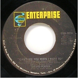 David Porter Can't See You When I Want To USED VINYL 7INCH 45 RPM SINGLE