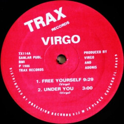 Virgo / Vince Lawrence Free Yourself / Virgo Trax Again USED VINYL 12INCH 33 S RPM
