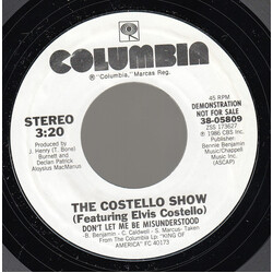 The Costello Show / Elvis Costello Don't Let Me Be Misunderstood USED VINYL 7INCH 45 RPM SINGLE PROMO STYRENE