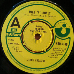 Zebra Crossing Milk 'N' Honey USED VINYL 7INCH SINGLE PROMO