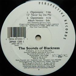 Sounds Of Blackness Optimistic USED VINYL 12INCH 33 S RPM SINGLE STEREO