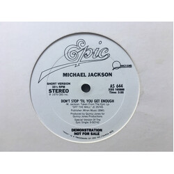 Michael Jackson Don't Stop 'Til You Get Enough USED VINYL 12INCH SINGLE 33 S RPM PROMO