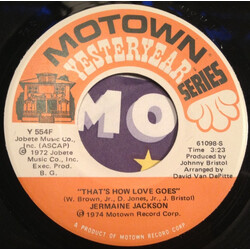 Jermaine Jackson That's How Love Goes USED VINYL 7INCH 45 RPM SINGLE