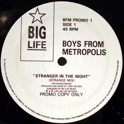 Boys From Metropolis Stranger In The Night USED VINYL 12INCH 45 RPM PROMO