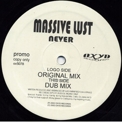 Massive Lust Never USED VINYL 12INCH PROMO