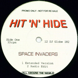 Hit 'n' Hide Space Invaders USED VINYL 12INCH 33 S RPM PROMO