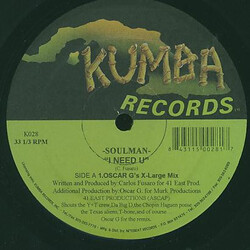 Soulman I Need U USED VINYL 12INCH 33 S RPM