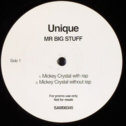 Unique (28) Mr Big Stuff USED VINYL 12INCH 33 S RPM PROMO