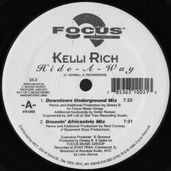 Kelli Rich Hide-A-Way USED VINYL 12INCH 33 S RPM