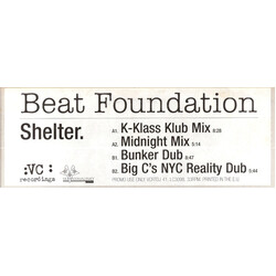 Beat Foundation Shelter (Remixes) USED VINYL 12INCH 33 S RPM PROMO