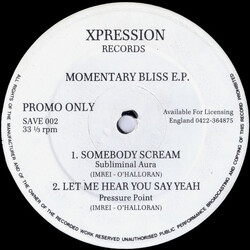 Various Momentary Bliss E.P. USED VINYL 12INCH EP PROMO 33 S RPM
