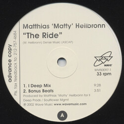 Matthias Heilbronn The Ride USED VINYL 12INCH 33 S RPM PROMO
