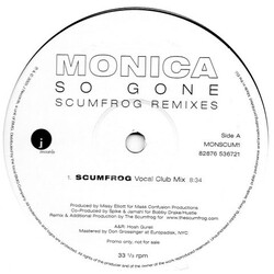 Monica So Gone (Scumfrog Remixes) USED VINYL 12INCH 33 S RPM PROMO