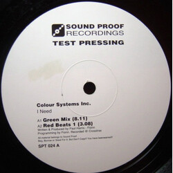 Colour System Inc I Need USED VINYL 12INCH 33 S RPM TEST PRESSING