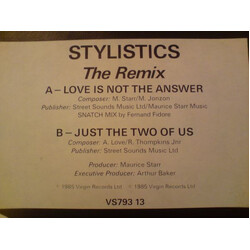 The Stylistics Love Is Not The Answer (The Remix) USED VINYL 12INCH 45 RPM WHITE LABEL