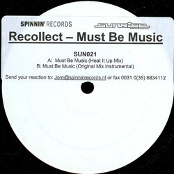 Recollect Must Be Music USED VINYL 12INCH WHITE LABEL