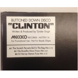 Clinton Buttoned Down Disco (Remixes) USED VINYL 12INCH WHITE LABEL PROMO