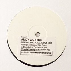 Andy Carrick Needin' You USED VINYL 12INCH 33 S RPM WHITE LABEL
