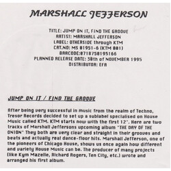 Marshall Jefferson Jump On It / Find The Groove USED VINYL 12INCH WHITE LABEL 33 S RPM