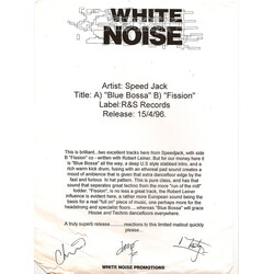 Speed Jack Blue Bossa USED VINYL 12INCH 45 RPM PROMO WHITE LABEL