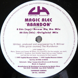 Magic Alec Abandon USED VINYL 12INCH 33 S RPM