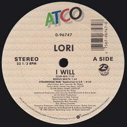 Lori Zee I Will USED VINYL 12INCH 33 S RPM SINGLE STEREO