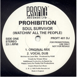 Prohibition Soul Survivor (Watchin' All The People) USED VINYL 12INCH PROMO