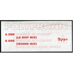 Polyphonic Together In Harmony USED VINYL 12INCH 33 S RPM WHITE LABEL