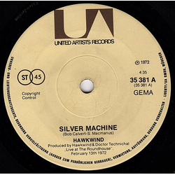 Hawkwind Silver Machine / Seven By Seven Vinyl 7" USED