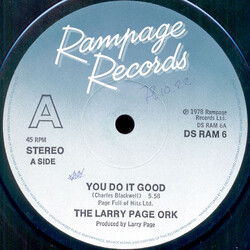 Larry Page Orchestra You Do It Good / Erotic Soul USED VINYL 12INCH LIMITED EDITION 45 RPM