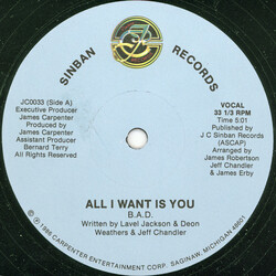 B.A.D. (4) All I Want Is You USED VINYL 12INCH 33 S RPM