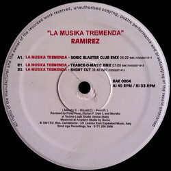 Ramirez La Musika Tremenda USED VINYL 12INCH