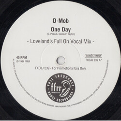 D Mob One Day USED VINYL 12INCH PROMO SINGLE SIDED 45 RPM